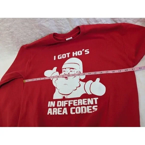 Funny Christmas crew Sweatshirt "I got ho's in different area codes" Medium V8 - Picture 6 of 7